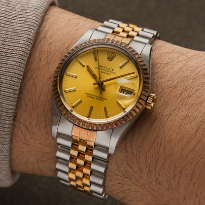 Rolex Oyster Perpetual Date Stainless Steel/18K Yellow Gold 34mm Automatic 15053