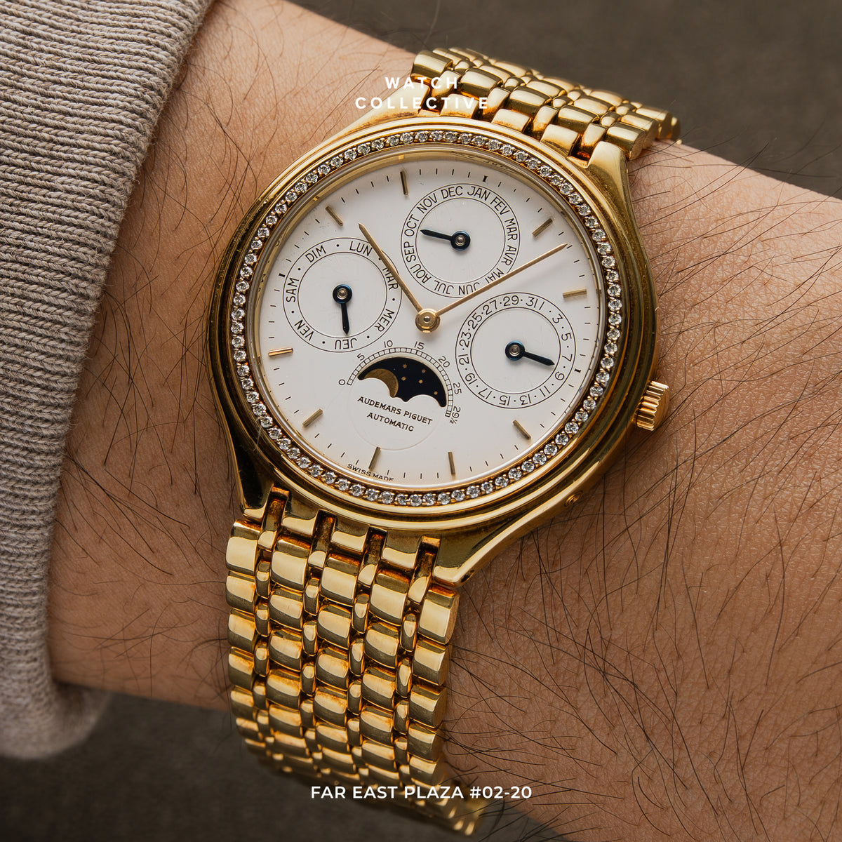 Audemars Piguet Quantieme Perpetual Diamond Bezel 18K Yellow Gold 38mm Automatic 5549