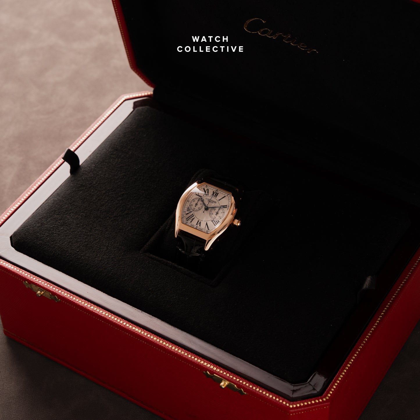 Cartier Tortue Monopoussoir / Monopusher Chronograph CPCP 18k Rose Gold 34mm Manual W1540751 / 2661