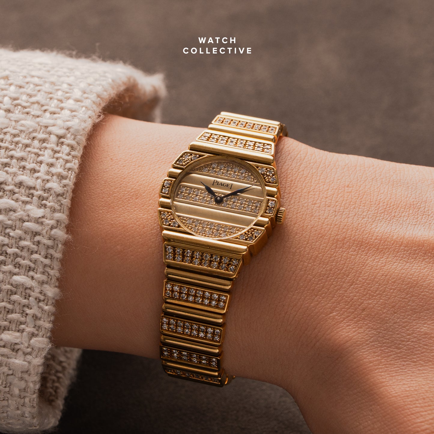 Piaget Polo Diamond Pave 18k Yellow Gold 23.5mm Quartz 861C725