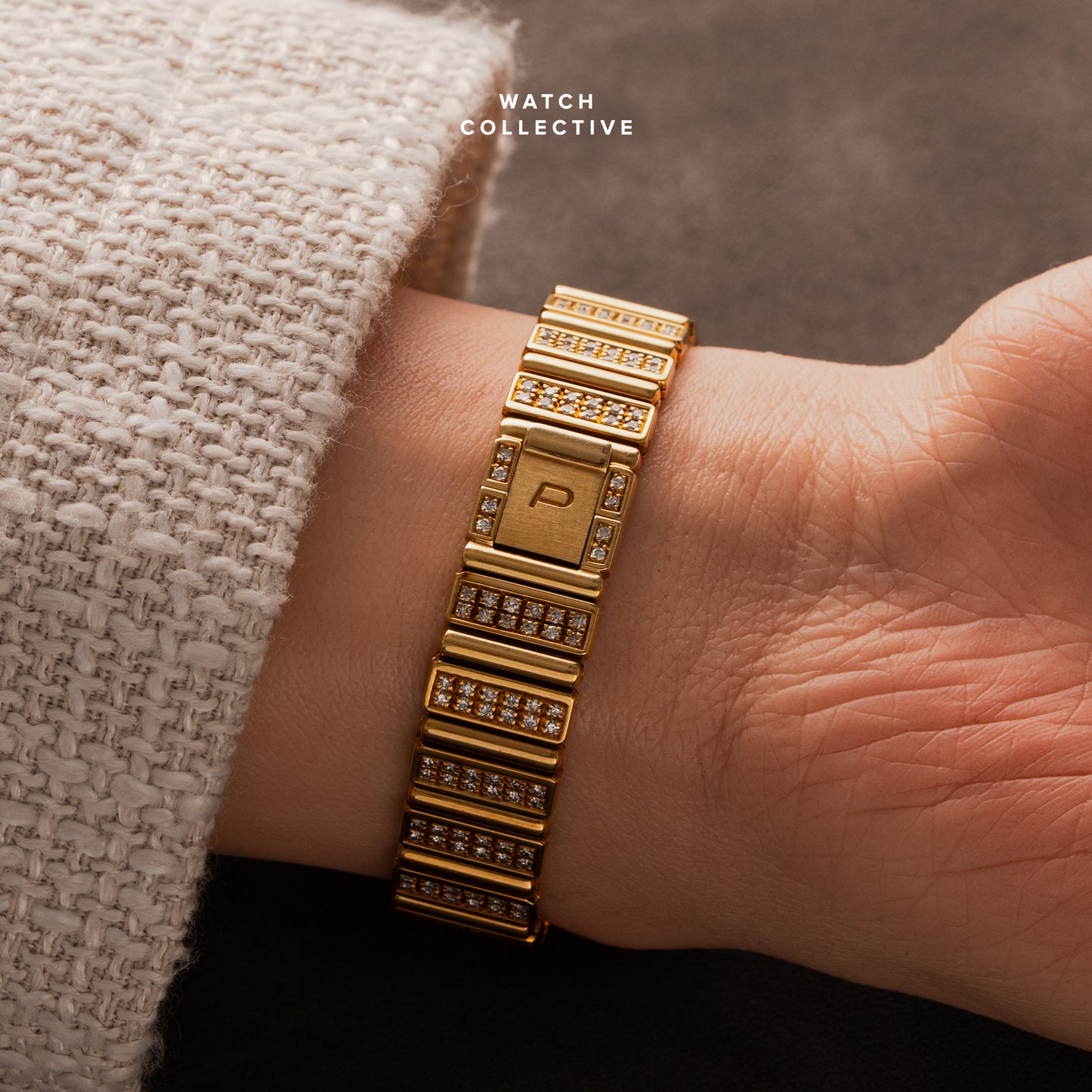Piaget Polo Diamond Pave 18k Yellow Gold 23.5mm Quartz 861C725