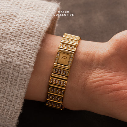 Piaget Polo Diamond Pave 18k Yellow Gold 23.5mm Quartz 861C725