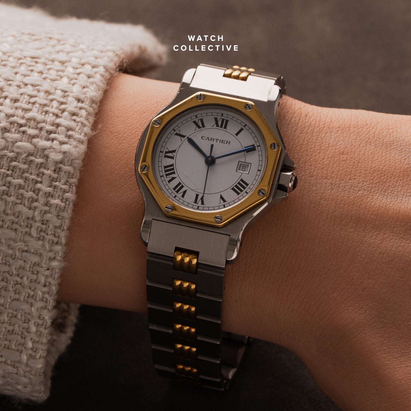 Cartier Santos Octagon gold/steel 30mm automatic Large 2966
