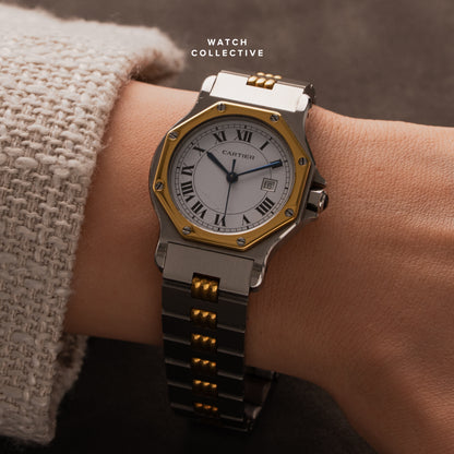 Cartier Santos Octagon gold/steel 30mm automatic Large 2966