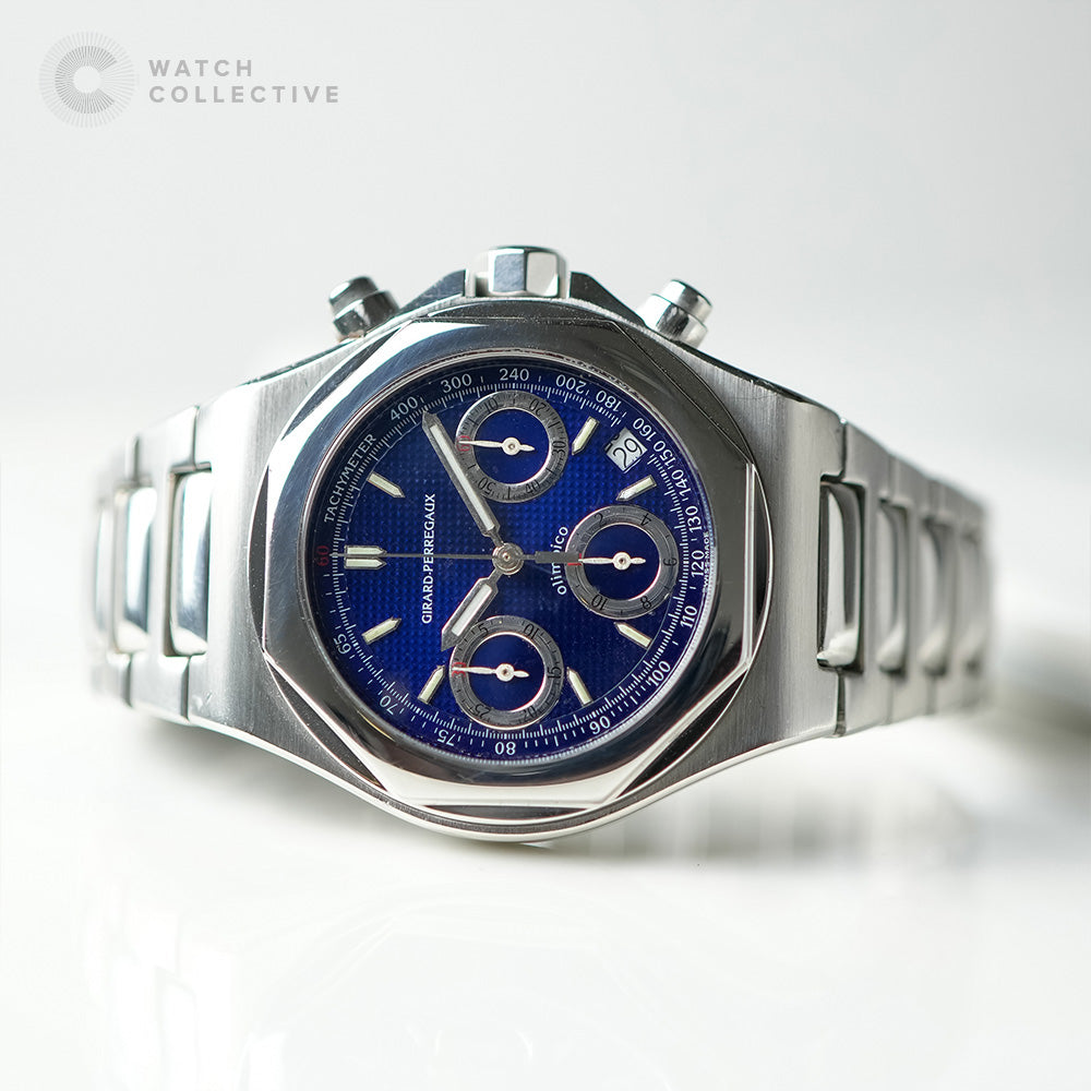 Girard Perregaux Laureato Olimpico 8017 Chronograph Blue Dial | Limited Edition 999 pieces