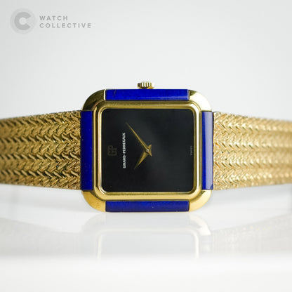 Girard-Perregaux Lapis Bezel Integrated Plated Gold Watch 28x30mm Manual