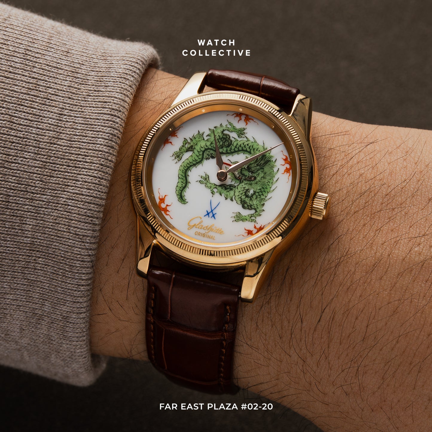 Glashütte Le Ming Dragon 18k Yellow gold 38mm automatic