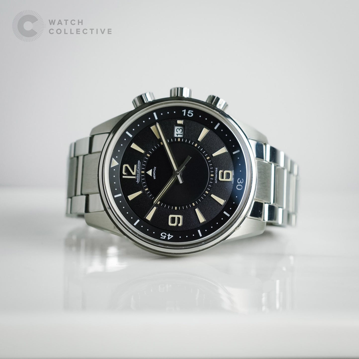 Jaeger-LeCoultre Polaris Date Limited edition Stainless steel alarm wristwatch with date and bracelet 842.8.96