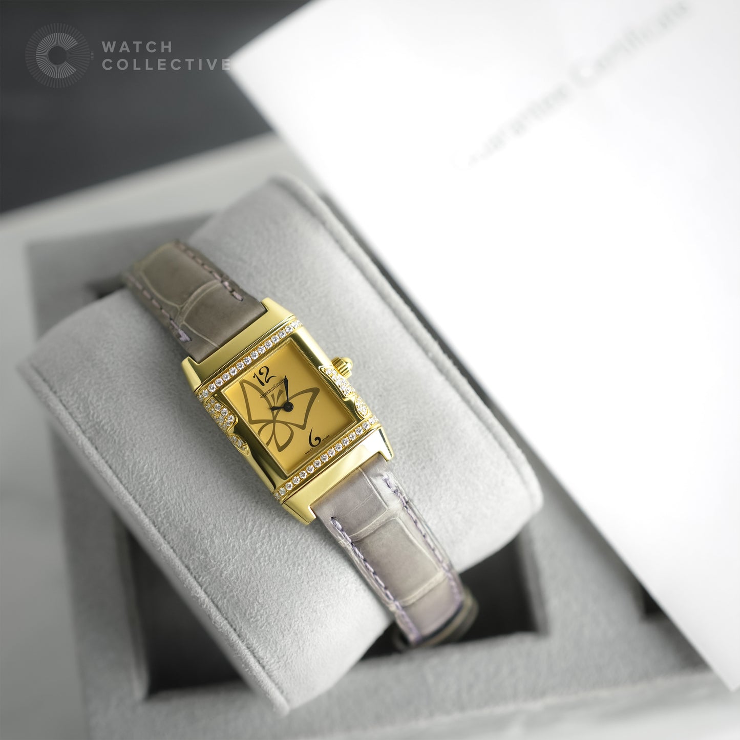 Jaeger-LeCoultre Reverso ladies 18k Yellow Gold Diamond Butterfly 21mm Quartz 265.1.08