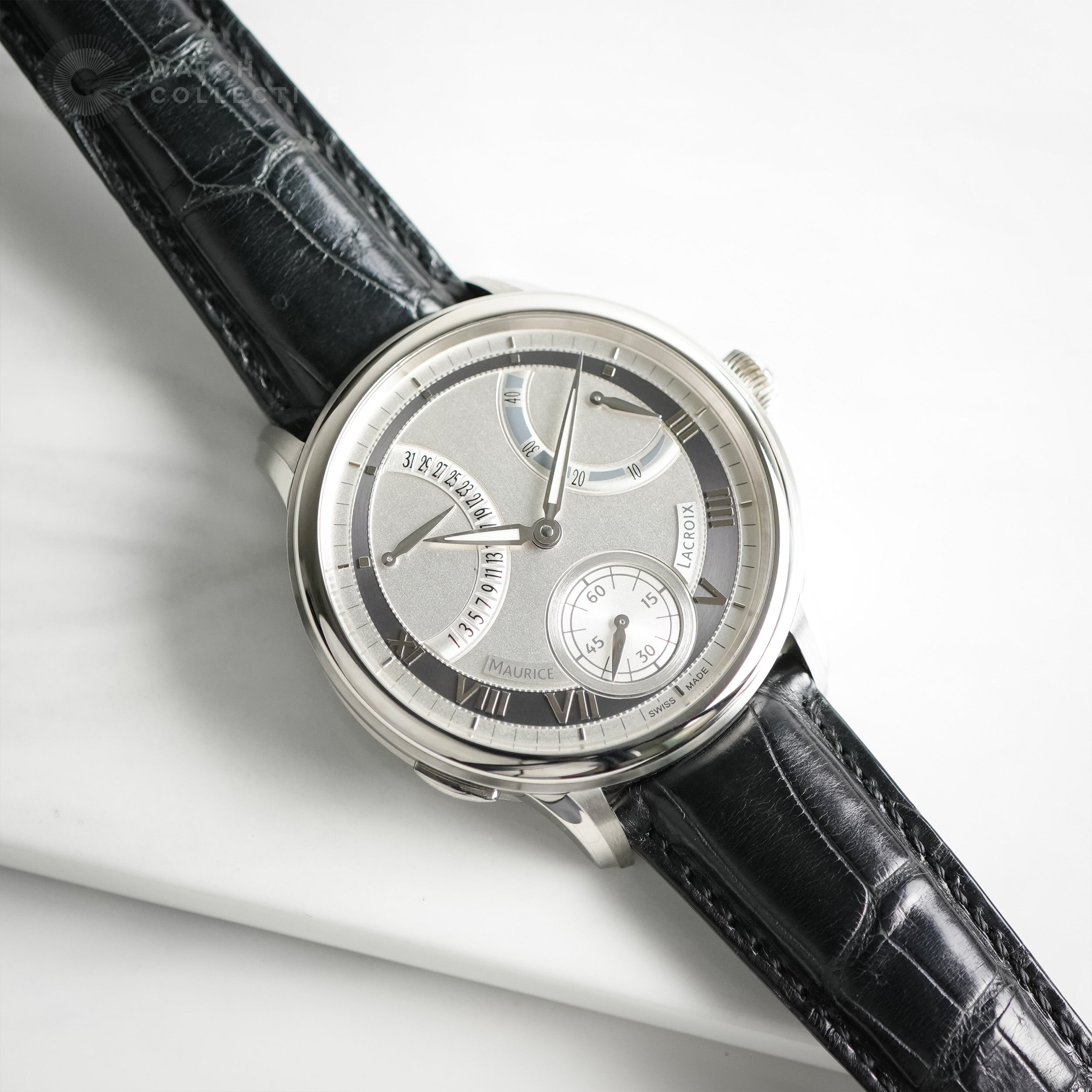 Maurice Lacroix Masterpiece Calendrier Retrograde Silver Dial 46mm MP7268 SS001 110 Watch Collective