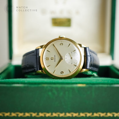 Vintage Omega Classic Calatrava Rose Gold White Dial 36mm Manual 2684