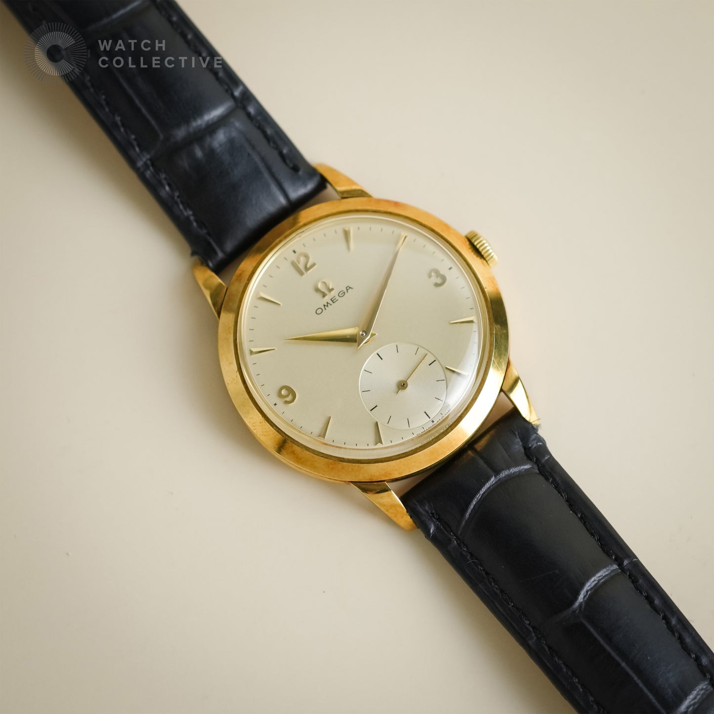 Vintage Omega Classic Calatrava Rose Gold White Dial 36mm Manual 2684