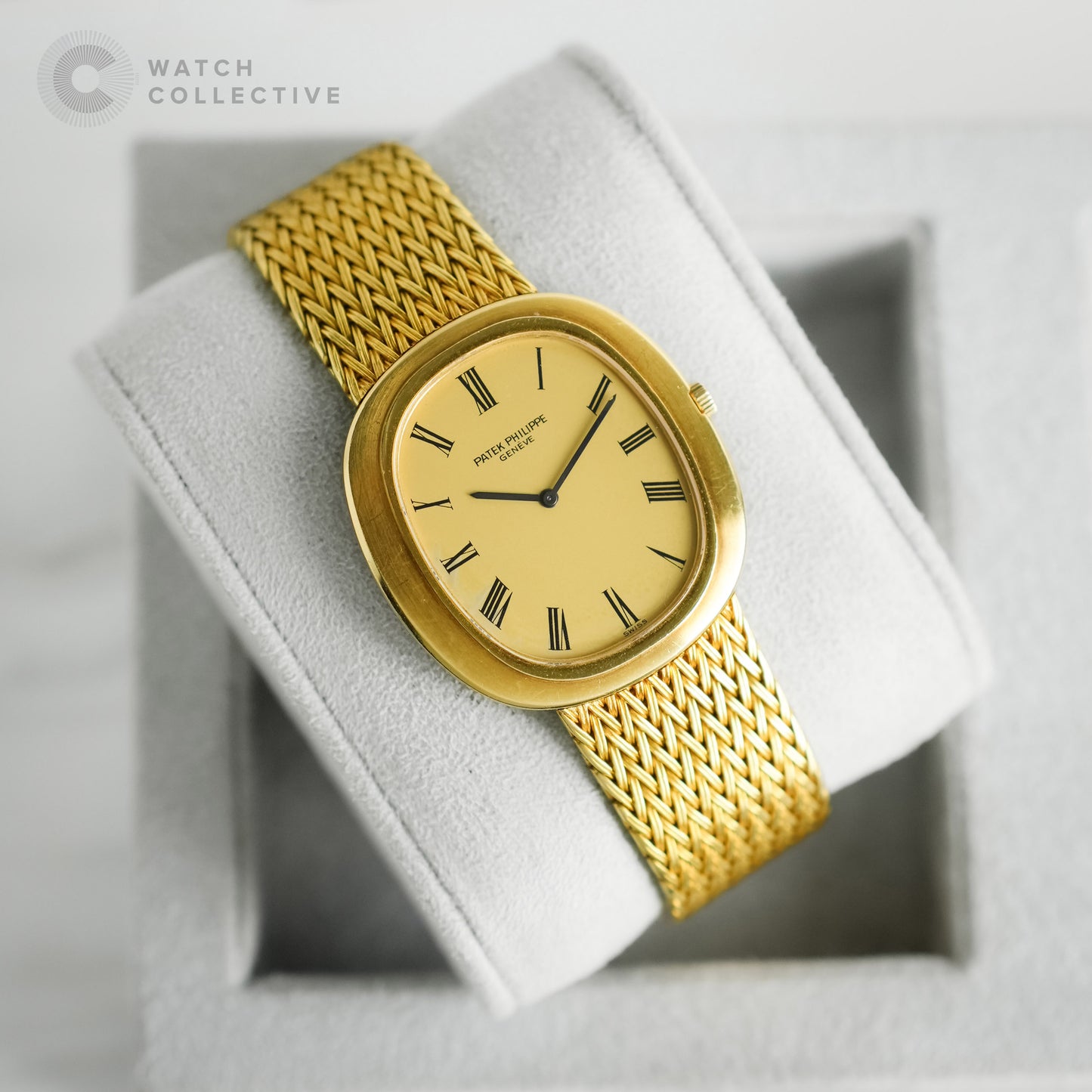 Patek Philippe 18k yellow gold dress watch 33mm automatic 3589