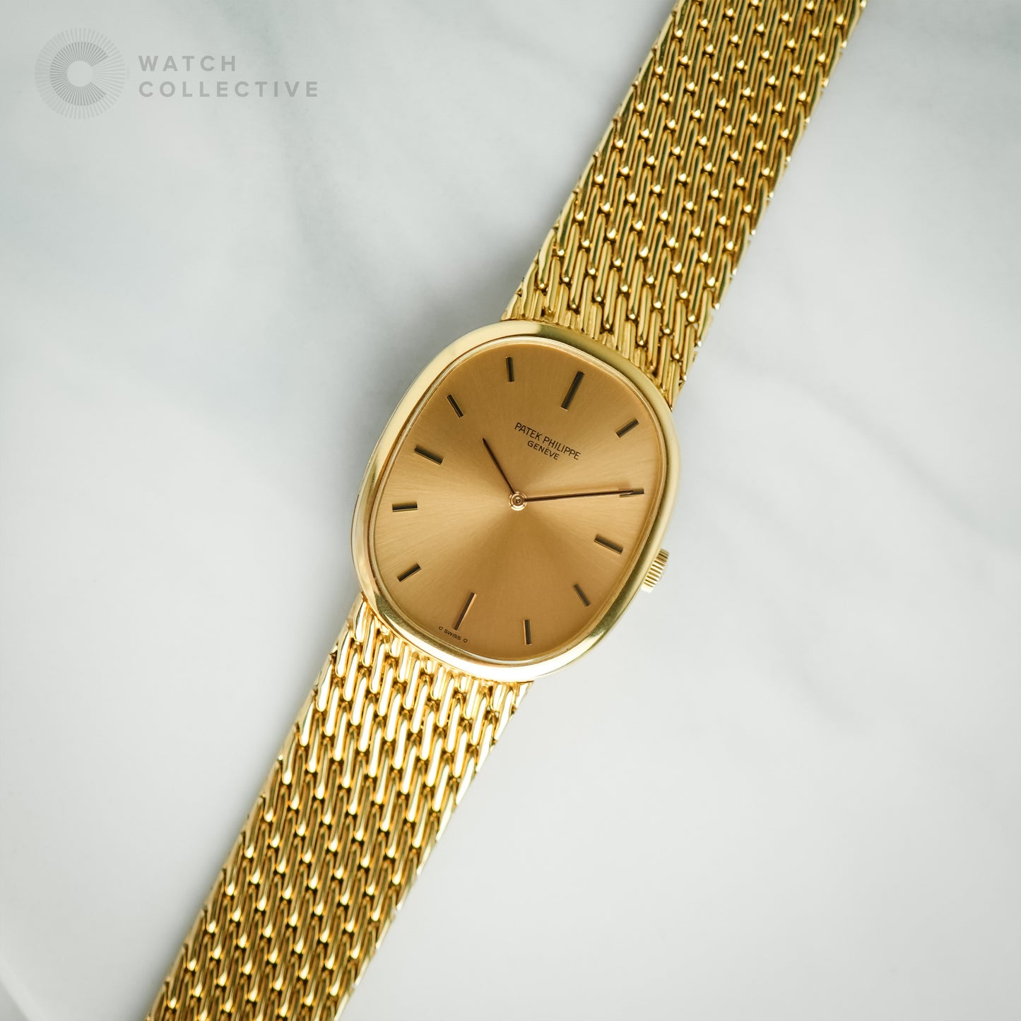 Patek Philippe Golden Ellipse Yellow Gold Champagne Dial 3848/008 | Complete Set, Dated 1990