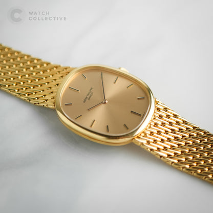 Patek Philippe Golden Ellipse Yellow Gold Champagne Dial 3848/008 | Complete Set, Dated 1990