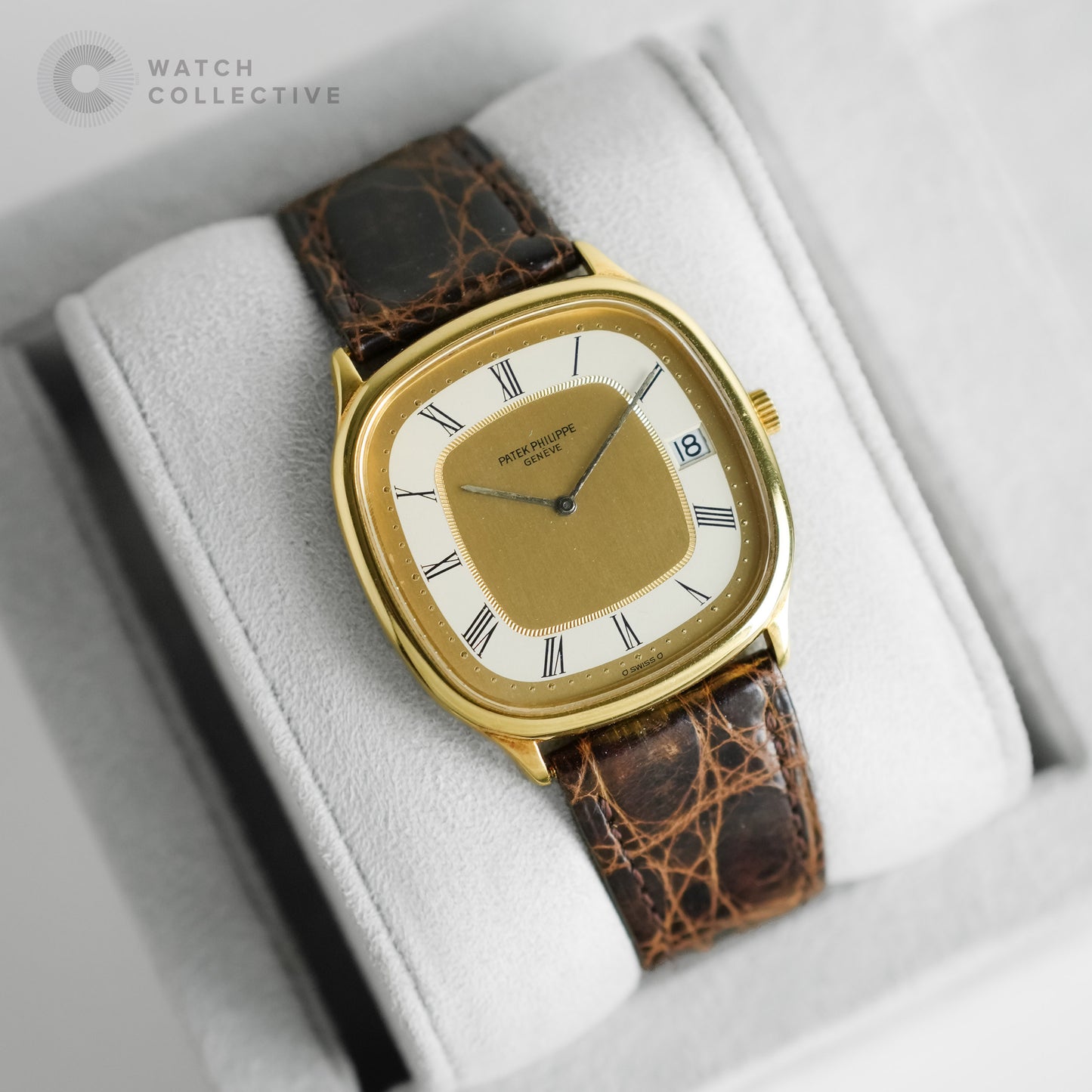 Patek Philippe Ellipse 18k yellow gold leather strap 32mm manual 3844