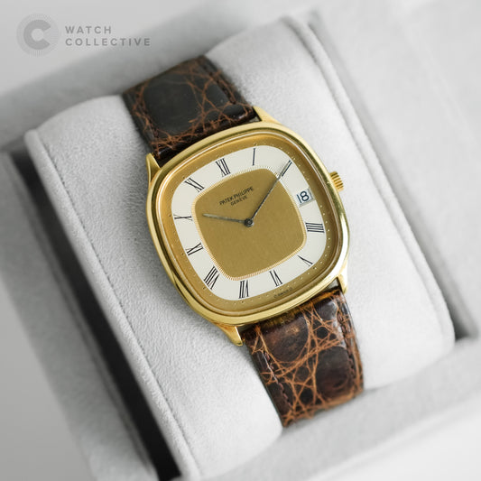 Patek Philippe Ellipse 18k yellow gold leather strap 32mm manual 3844