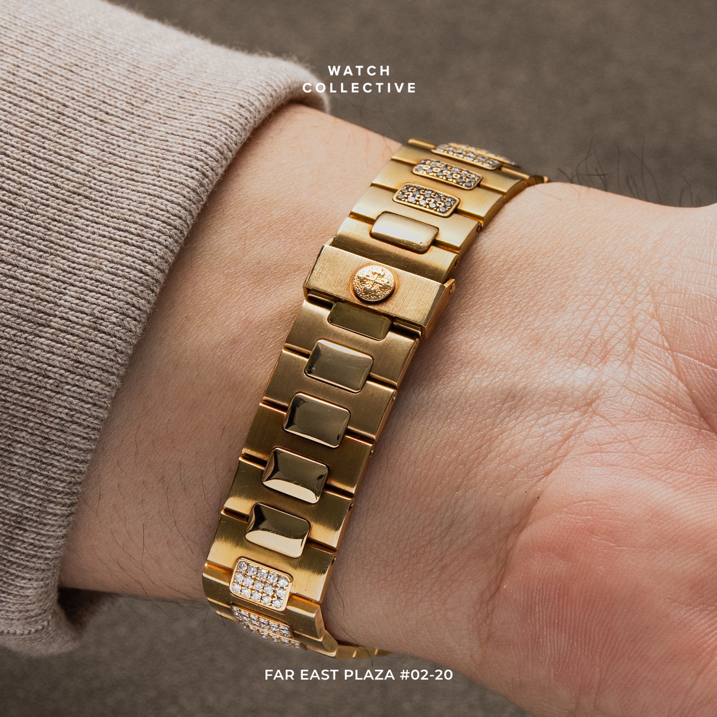 Patek Philippe Nautilus 18k Yellow Gold Pave Diamond dial Ruby Marker 37mm automatic 3800