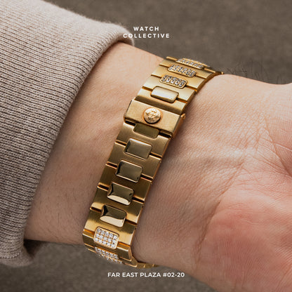 Patek Philippe Nautilus 18k Yellow Gold Pave Diamond dial Ruby Marker 37mm automatic 3800