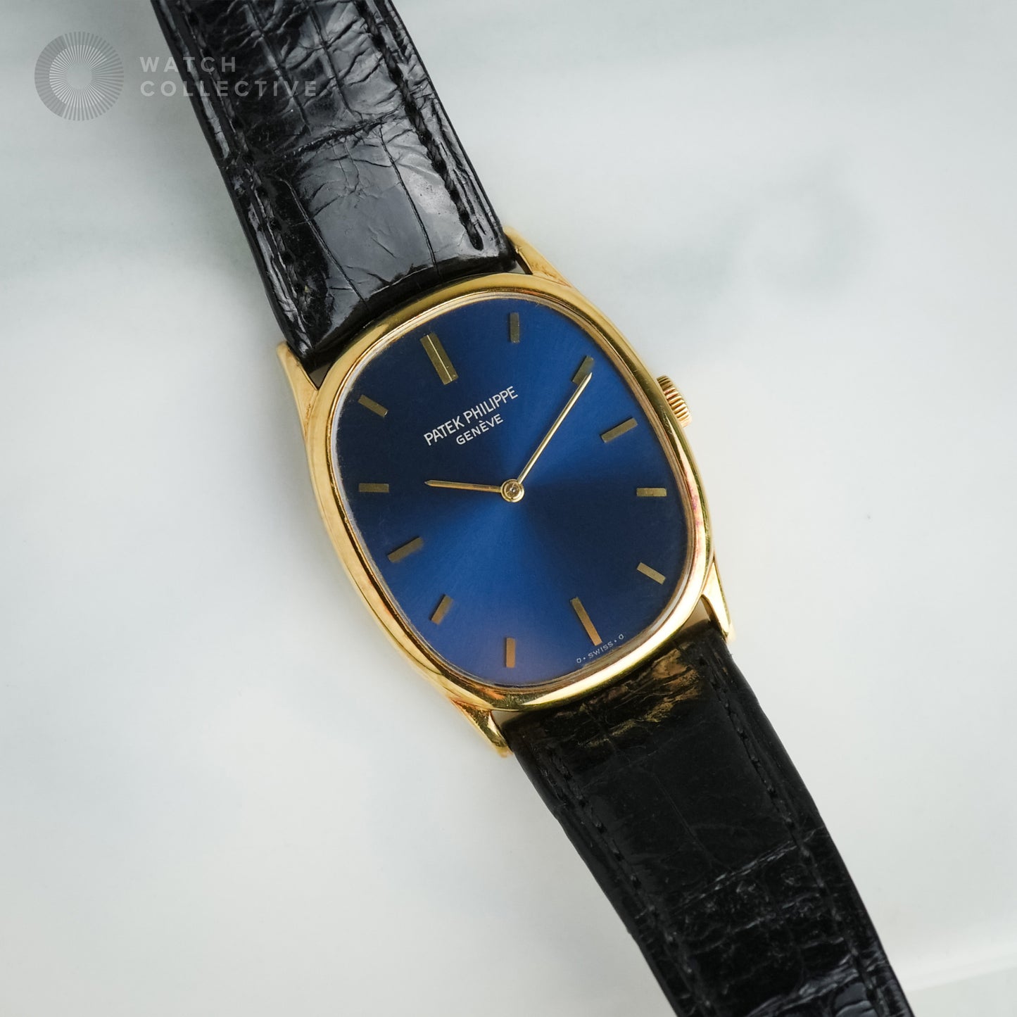 Patek Philippe Golden Ellipse 18k Yellow Gold Blue Dial 3846