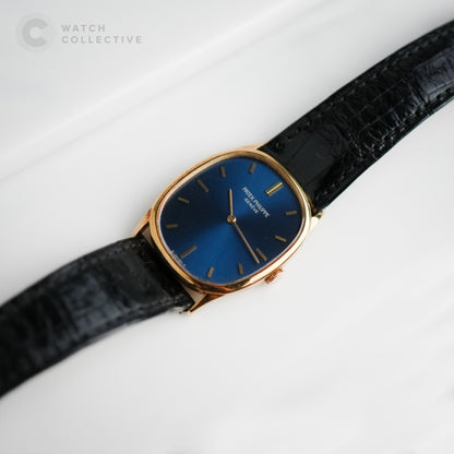 Patek Philippe Golden Ellipse 18k Yellow Gold Blue Dial 3846