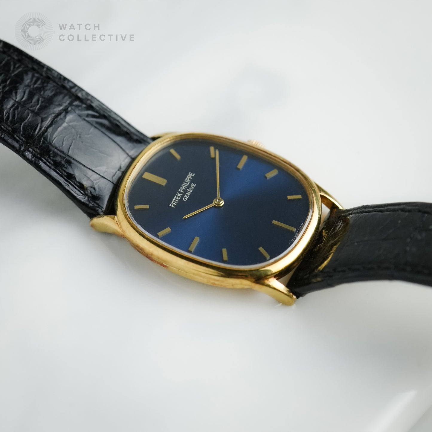 Patek Philippe Golden Ellipse 18k Yellow Gold Blue Dial 3846