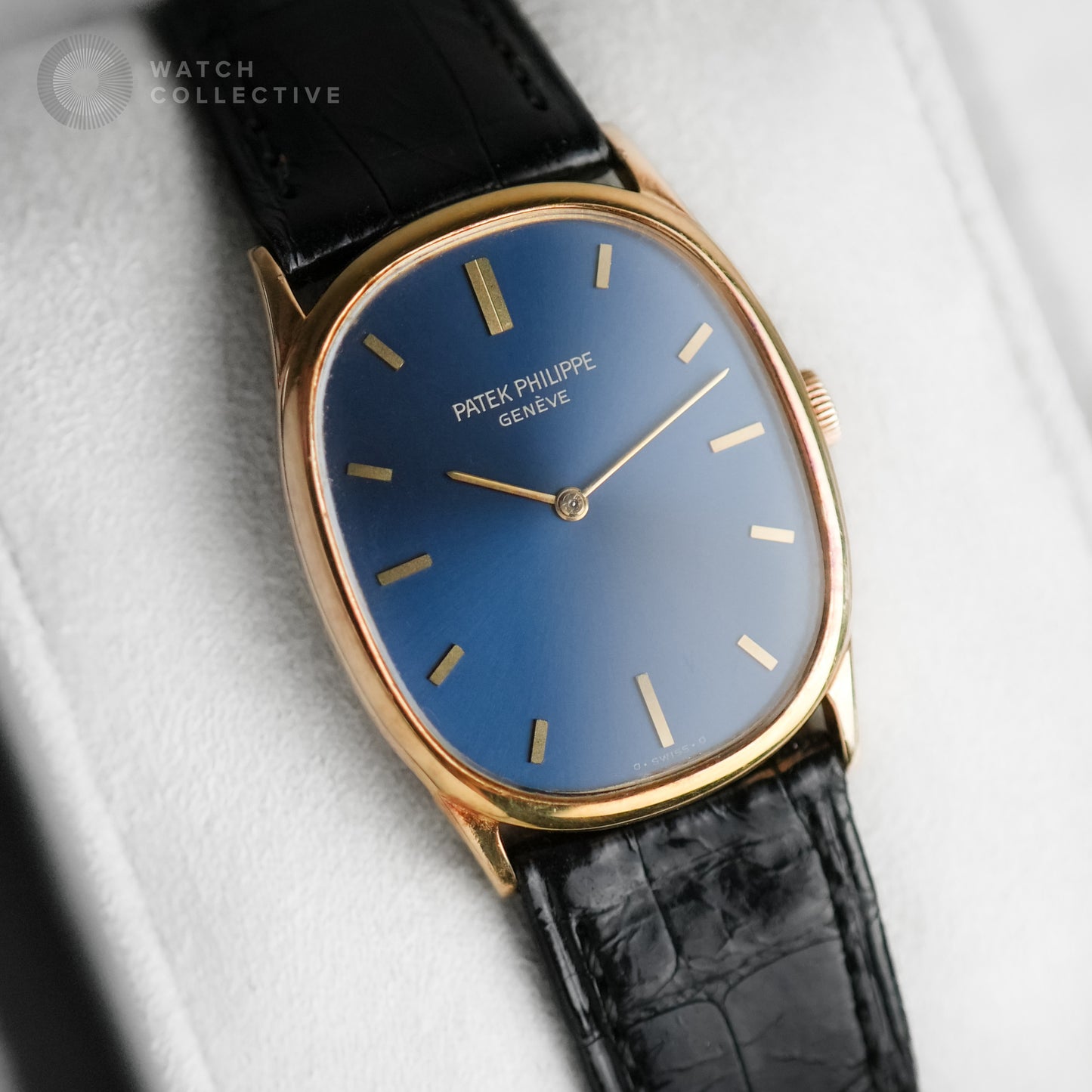 Patek Philippe Golden Ellipse 18k Yellow Gold Blue Dial 3846