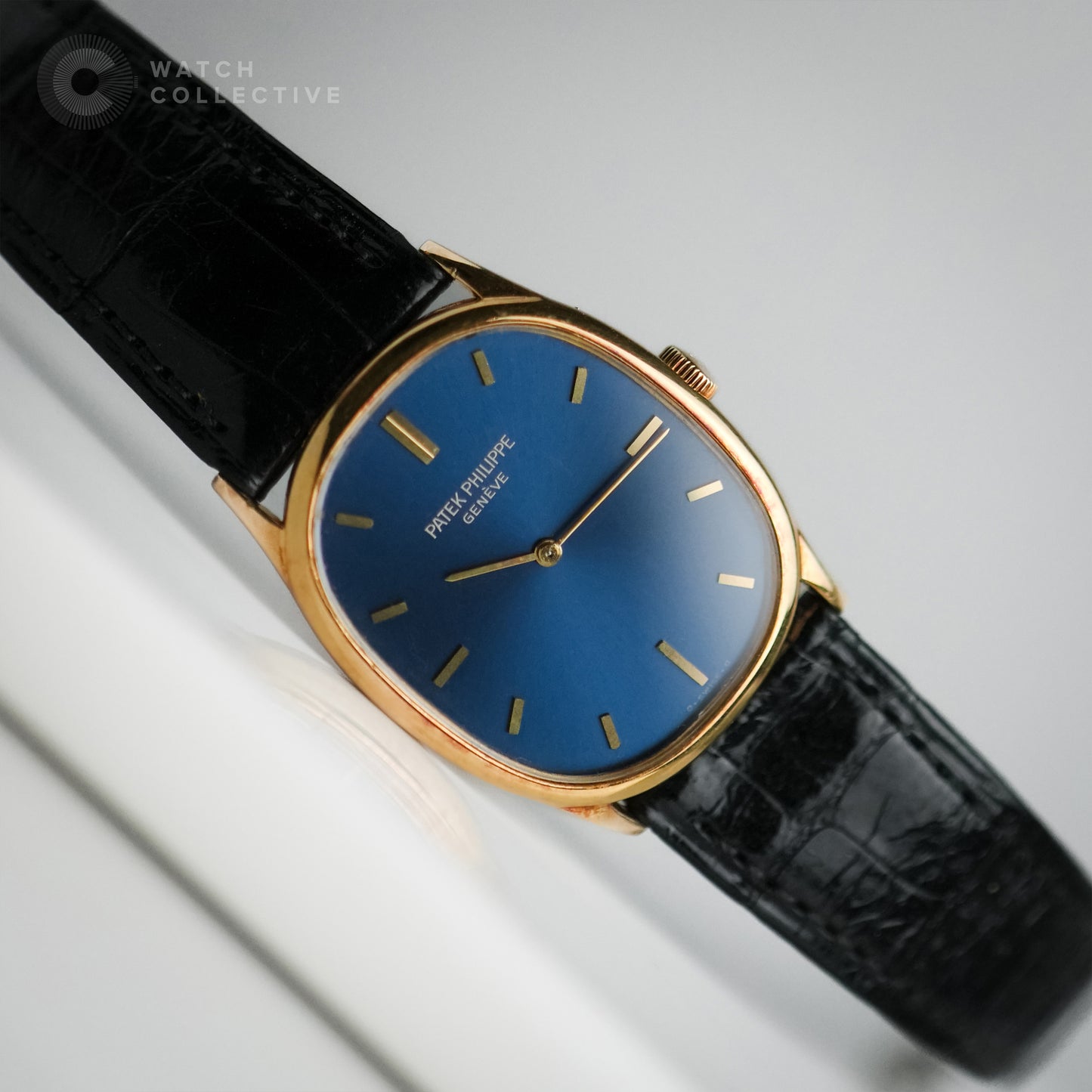 Patek Philippe Golden Ellipse 18k Yellow Gold Blue Dial 3846