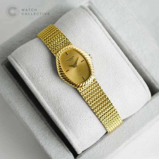 Patek Philippe 18k yellow gold mesh bracelet 21x26mm manual 4462