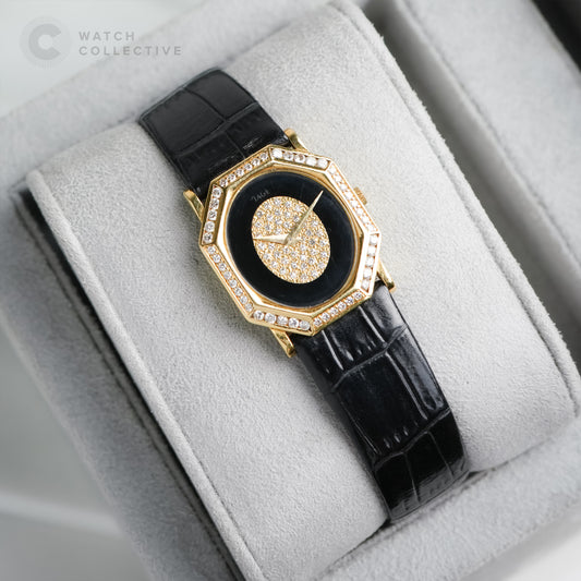 Piaget Onyx Octaganol Yellow Gold Diamond Dial 93412