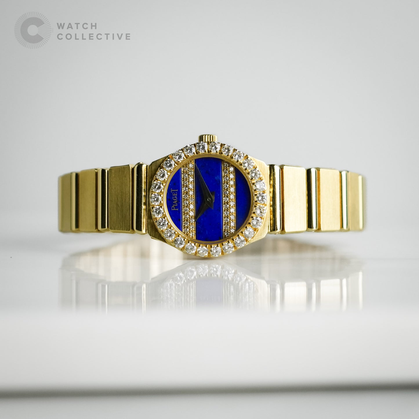 Piaget Polo 18k yellow gold Lapis Lazuli & Diamond Dial 19mm quartz 846 C 701