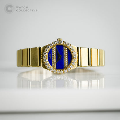 Piaget Polo 18k yellow gold Lapis Lazuli & Diamond Dial 19mm quartz 846 C 701