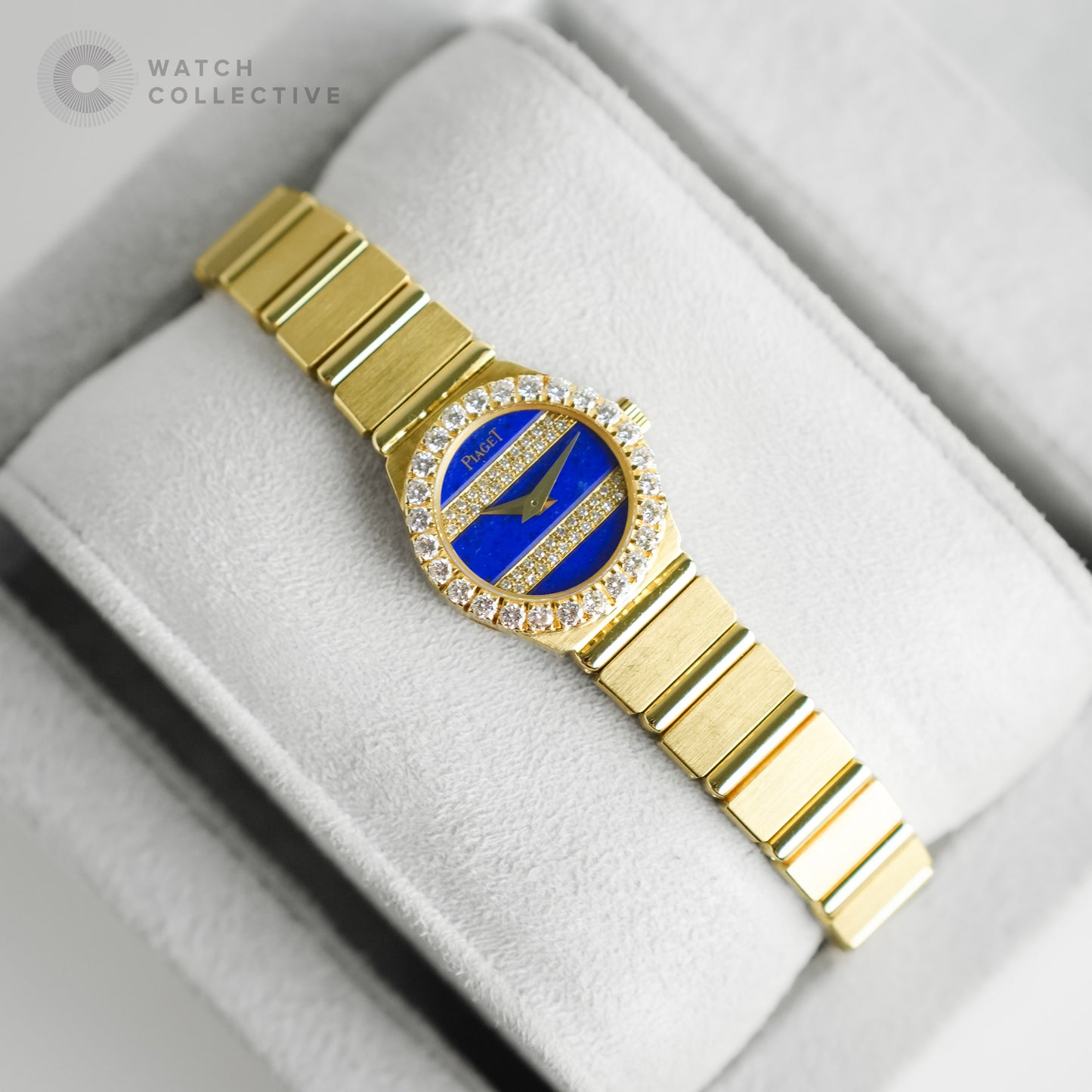 Piaget Polo 18k yellow gold Lapis Lazuli & Diamond Dial 19mm quartz 846 C 701