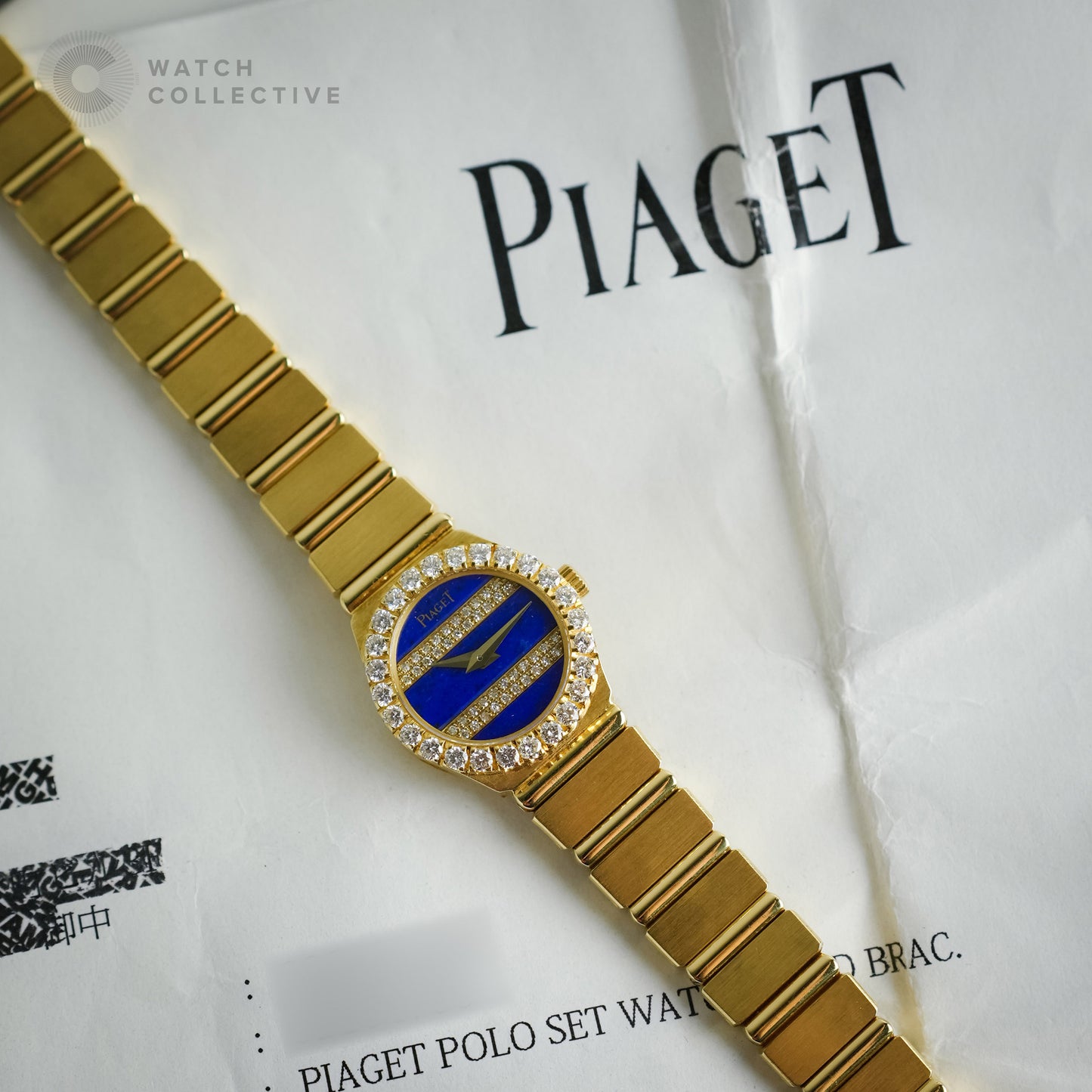 Piaget Polo 18k yellow gold Lapis Lazuli & Diamond Dial 19mm quartz 846 C 701