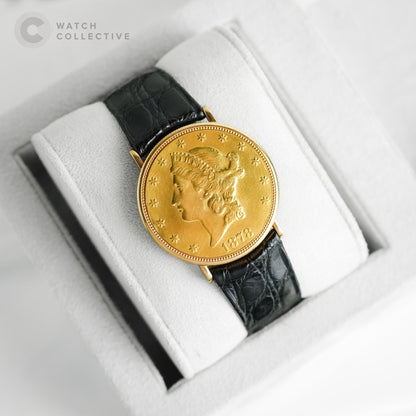 Piaget Twenty-Dollar Gold Coin 18K Yellow Gold Champagne Dial 35mm Manual Winding
