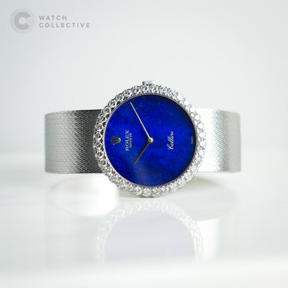 Rolex Cellini Lapis Lazuli Diamond Bezel 18K White Gold 31mm manual 4630
