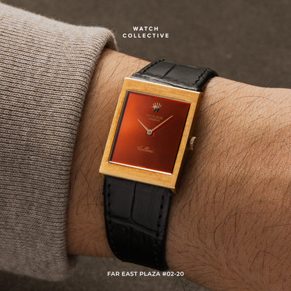 Rolex Cellini 18k Yellow gold Orange Mirror dial 23mm manual winding 4014