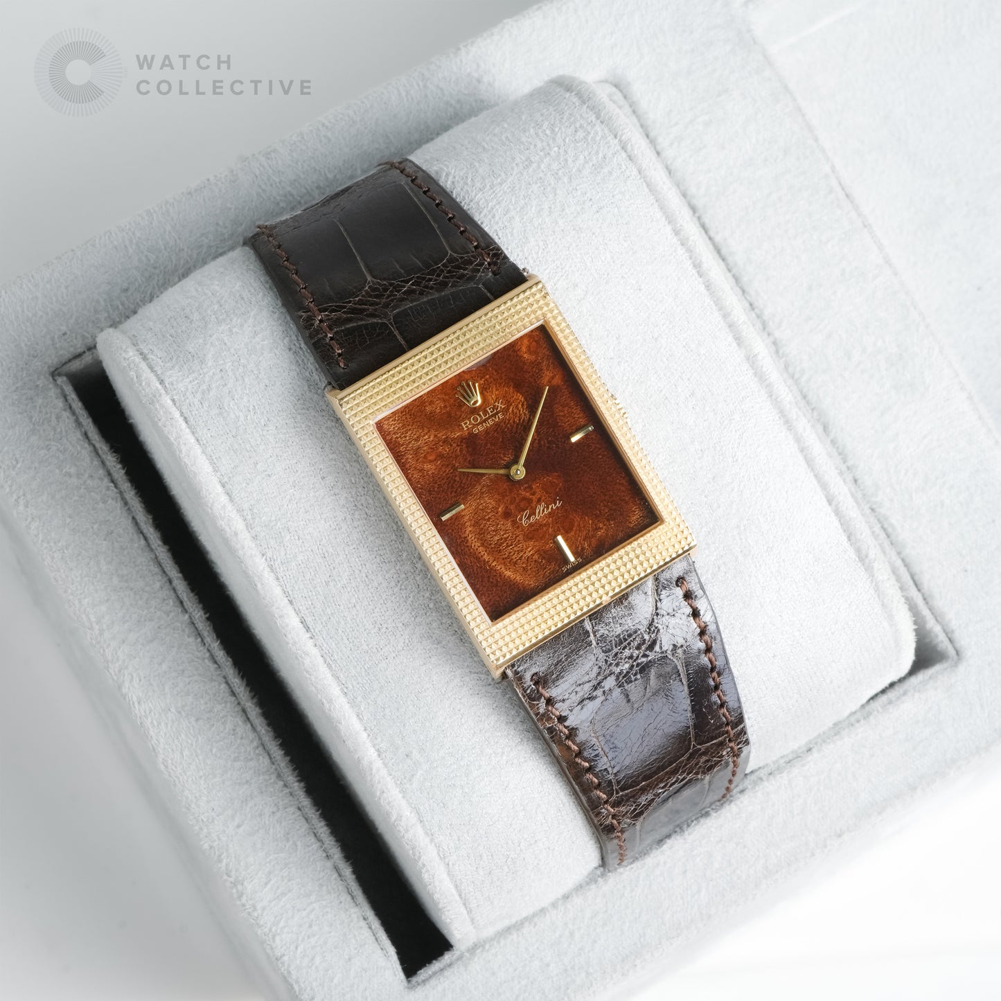 Rolex Cellini 18k Yellow Gold Wooden Dial Vintage 4127