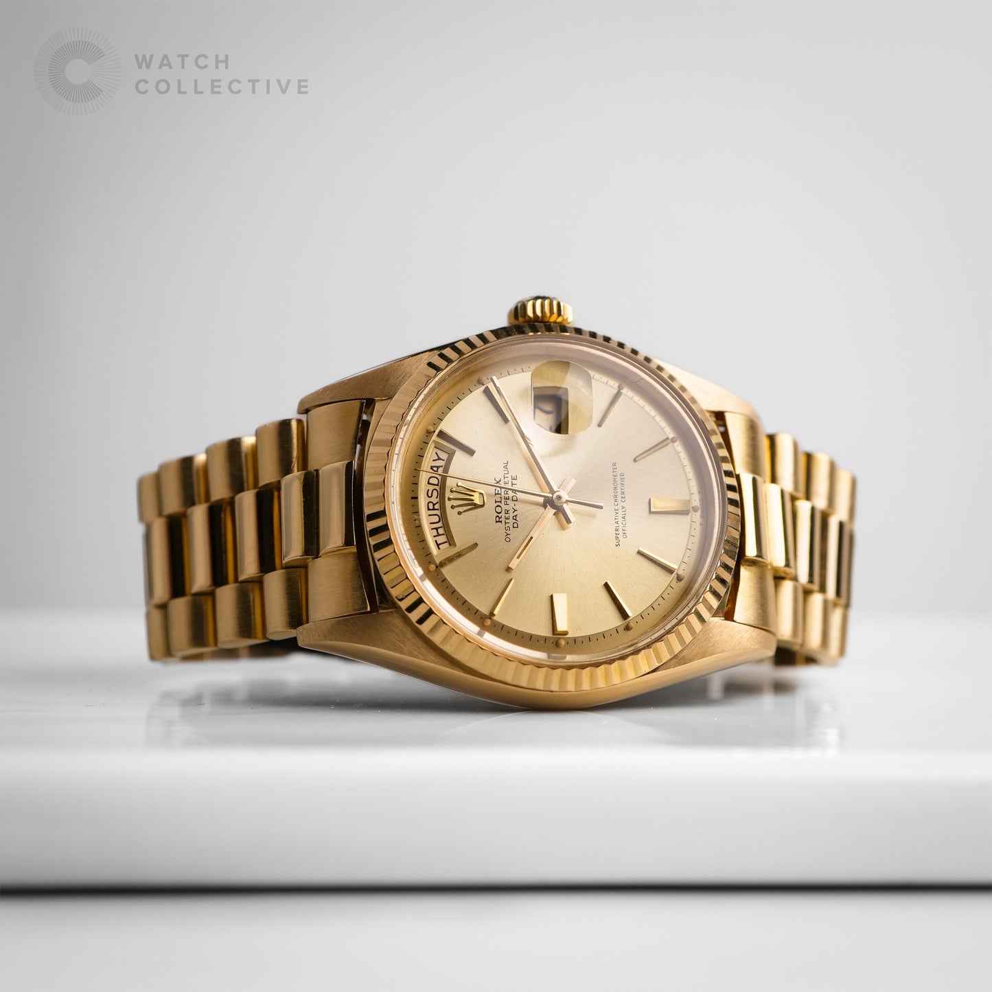 Rolex Daydate 1803 Florentine Finish 18k Yellow Gold