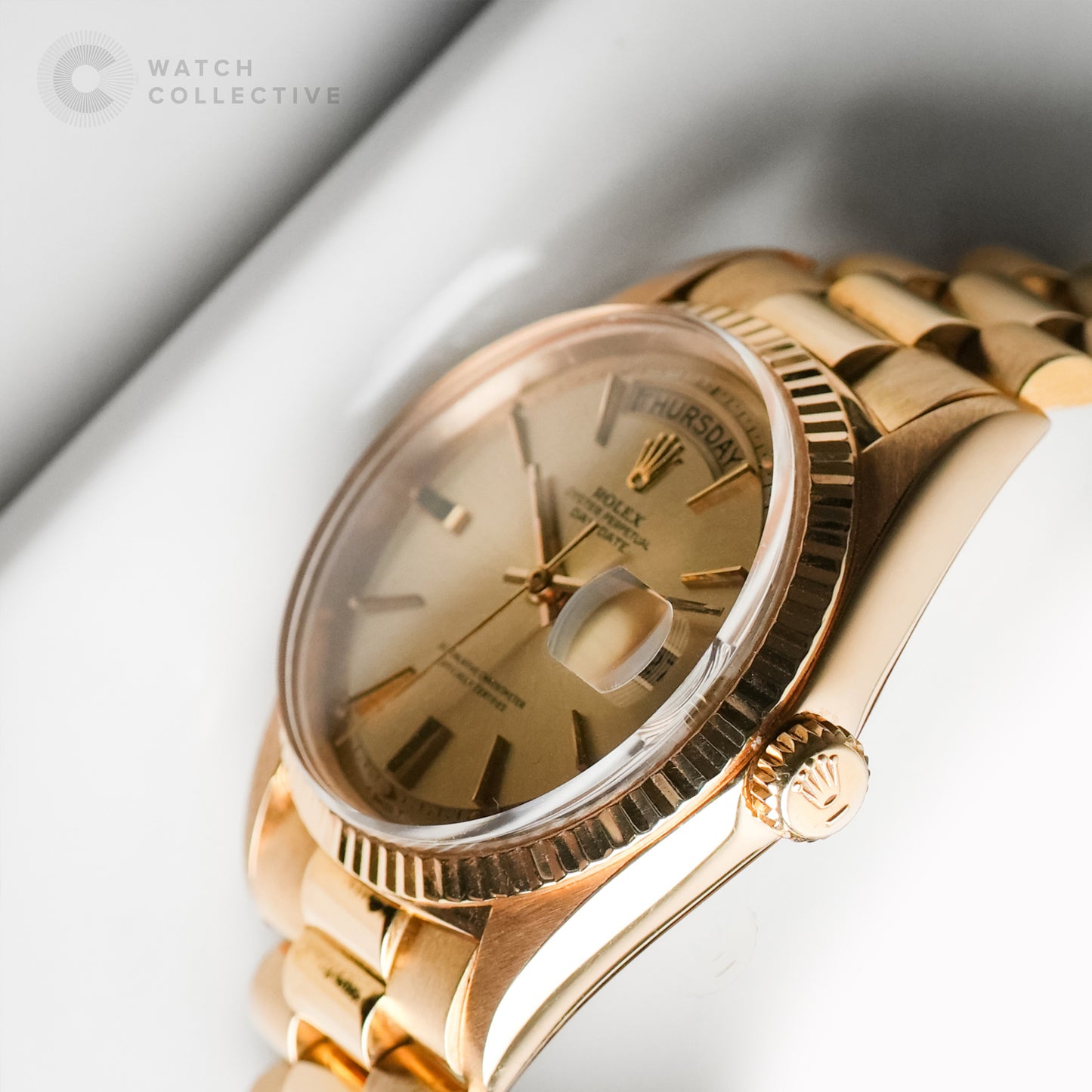 Rolex Daydate 1803 Florentine Finish 18k Yellow Gold