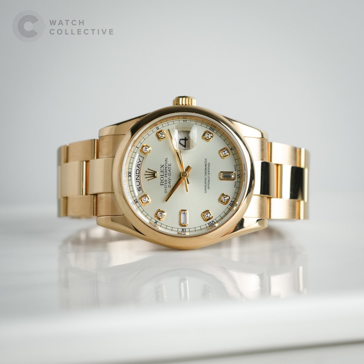 Rolex Day-date rose gold diamond dial 36mm automatic 118205