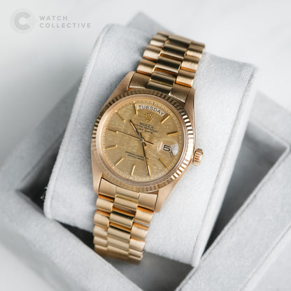 Rolex President Daydate 36 Gold Linen Dial 1803