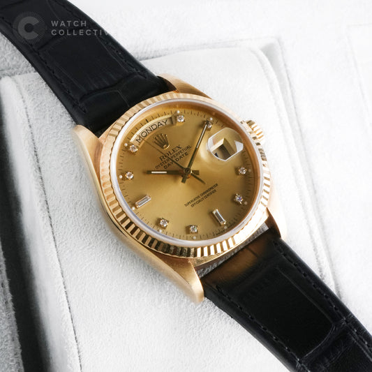 Rolex Daydate 36 Champagne Diamond Dial 18038