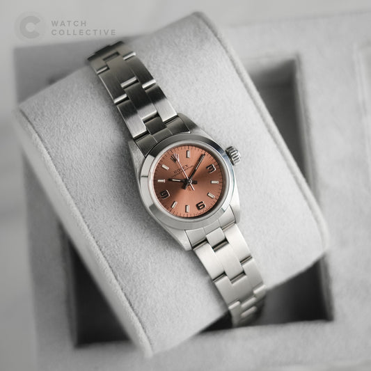 Rolex Oyster Perpetual Salmon Dial 26mm 67180 | Watch & Papers