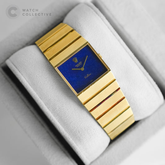 Rolex Queen Midas Lapis dial 18k yellow gold automatic 22x19mm 4314