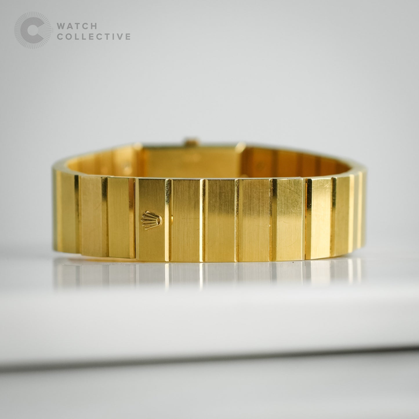 Rolex Queen Midas Lapis dial 18k yellow gold automatic 22x19mm 4314