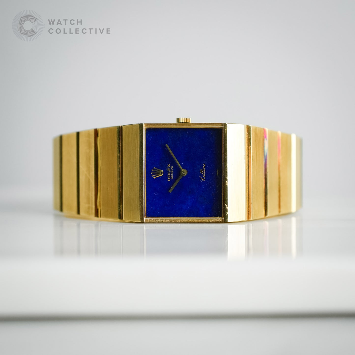 Rolex Queen Midas Lapis dial 18k yellow gold automatic 22x19mm 4314