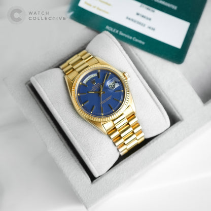 Rolex Day-date 36 Matte Petroleum Blue Dial 1803