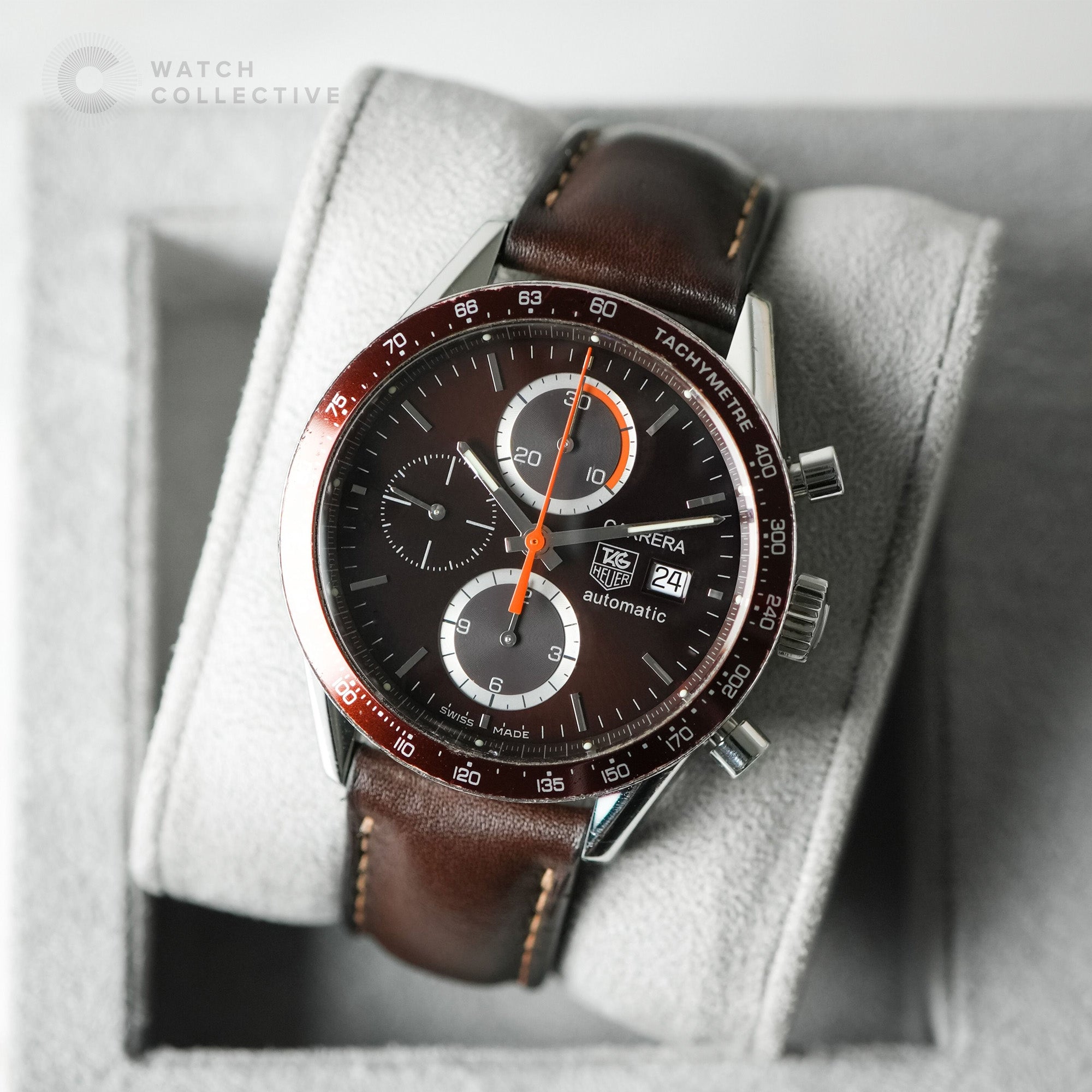 Tag Heuer Carrera Calibre 16 Steel Chocolate Dial Watch Collective