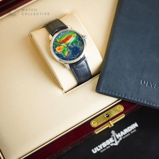 Ulysse Nardin Classico Globe 18k white gold 40mm automatic 8150-111